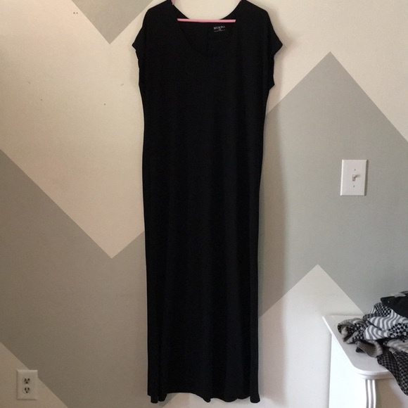Black Merona Maxi Full Length Dress Soft - Picture 3 of 5